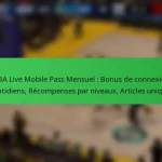 NBA Live Mobile Pass Mensuel : Bonus de connexion quotidiens, Récompenses par niveaux, Articles uniques