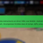Prix des événements en direct NBA Live Mobile : événements Flash, récompenses limitées dans le temps, défis uniques