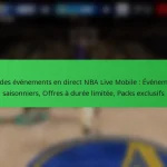 Prix des événements en direct NBA Live Mobile : Événements saisonniers, Offres à durée limitée, Packs exclusifs